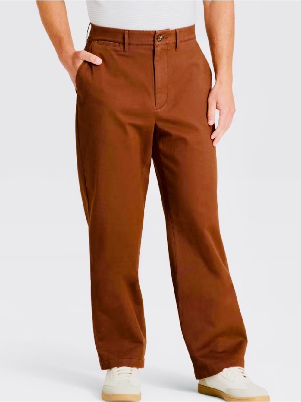 Cocoa Brown Straight-Leg Chinos